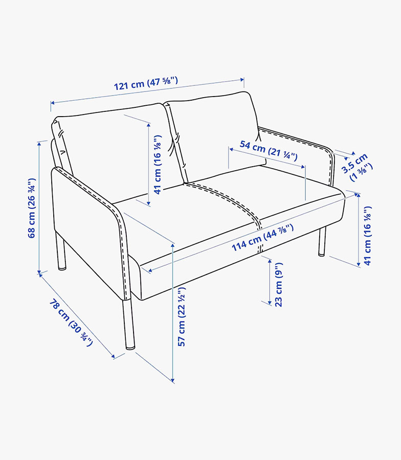 Kmax Fabric Loveseat Sofa Chair for Living Room - 图片 7