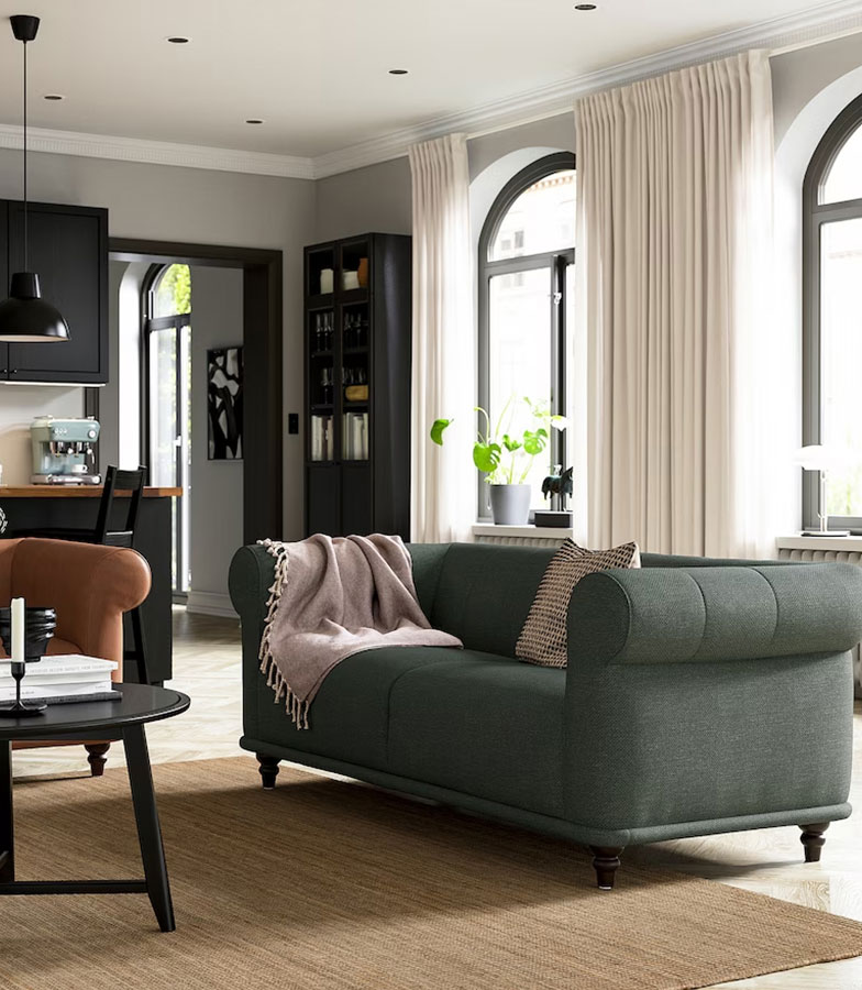 Ikea Viskafors 3 Seater Sofa Lejde/grey/green Birch - 图片 3