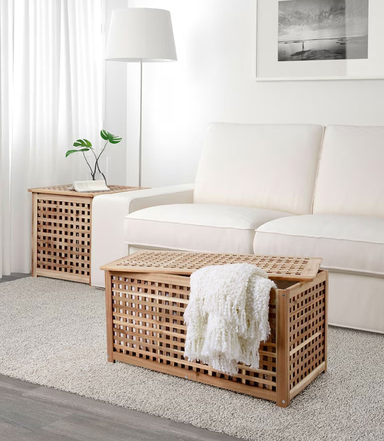 Ikea Hol Acacia Side Table Wooden - 图片 3