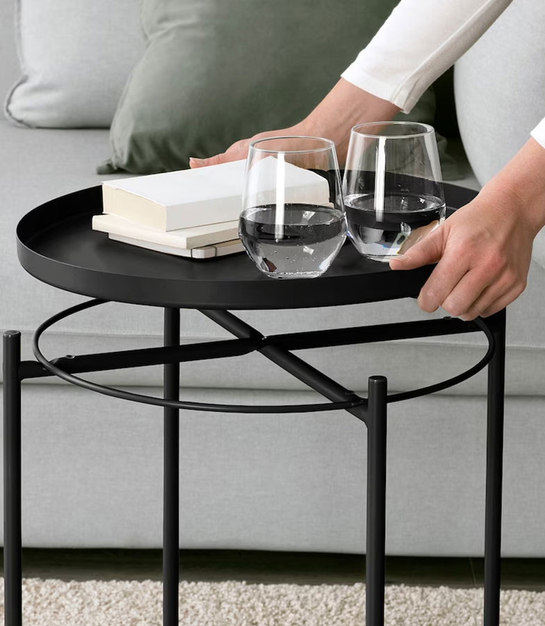 IKEA Gladom Tray Table Black 504.119.90 Size - 图片 3