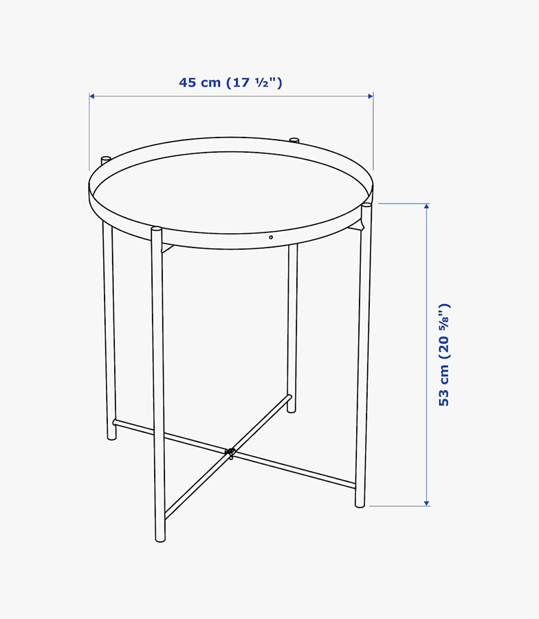 IKEA Gladom Tray Table Black 504.119.90 Size - 图片 4